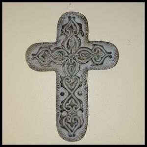 Elegant Gray Wall Cross Decor